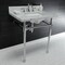 Fauceture Dreyfuss 30" Console Sink W/ SS Leg (8", 3 Hole), Marble White/ Chrome KVPB30M8SQ1ST - alternate 3
